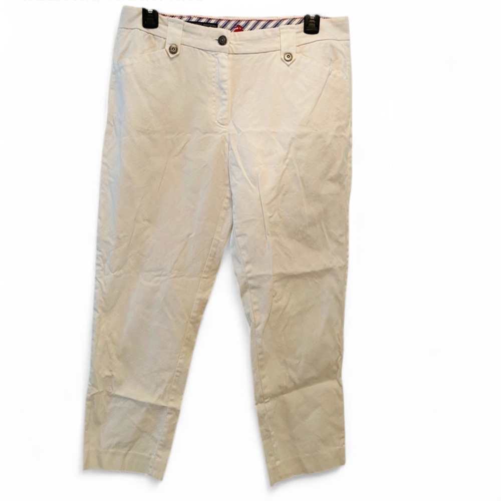 BROOKS BROTHERS WHITE KHAKI PREPPY RESORTWEAR NEUTRAL TRAVEL PANTS SIZE 6